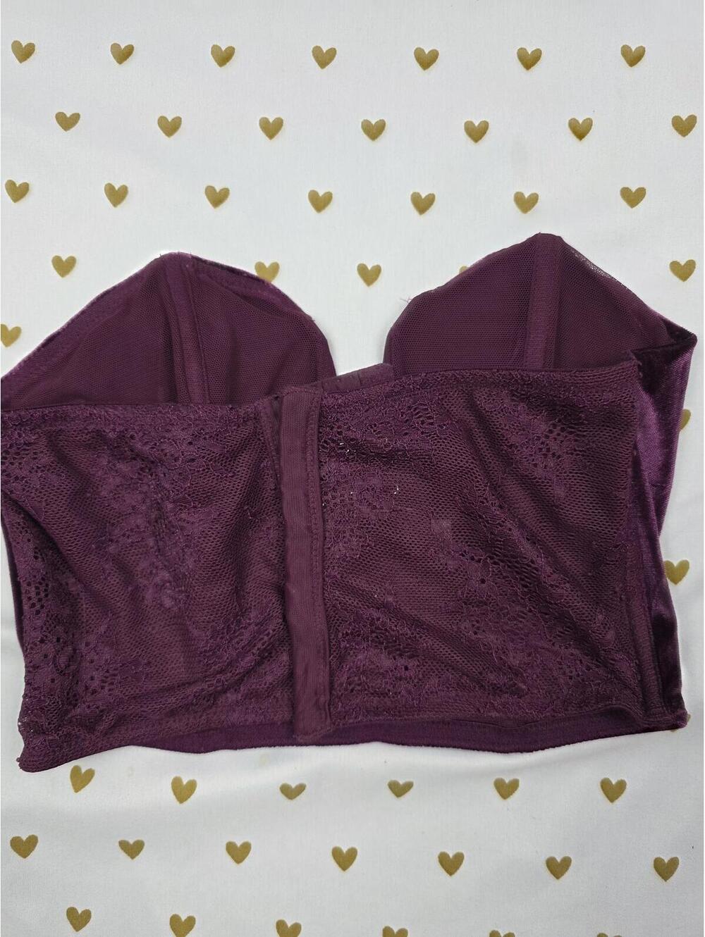 Victorias Secret Velvet Strapless Push Up bralette Purple Dream Angels SMALL - Picture 6 of 6